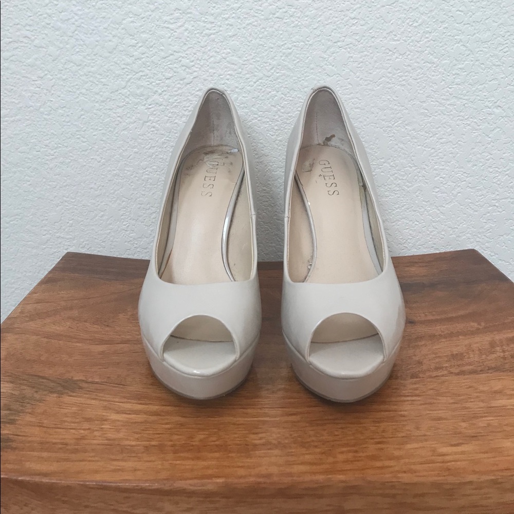Nude flat firm heel